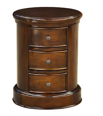 Solid Mahogany Wood - Round Console  Lamp Or Bedside  Table  -No Mdf Or Veneers • £295