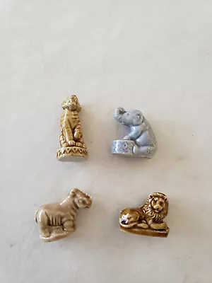 Lot Of 4 Vintage Wade Whimsies Red Rose Tea Figures: Tiger Rhino Elephant Lion • $29.95