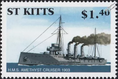 £1.99 • Buy 1903 HMS AMETHYST Royal Navy Topaze-Class Cruiser Warship Stamp (2001 St Kitts)
