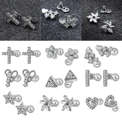 £6.56 • Buy Titanium Steel Rhinestone Dermal Anchor Tops And Base Microdermal Piercing 1.2