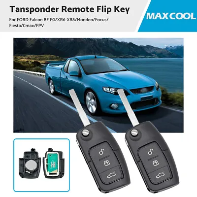 2x Remote Flip Key For Ford BF FG Falcon Territory Mondeo FPV Focus Fiesta • $31.95