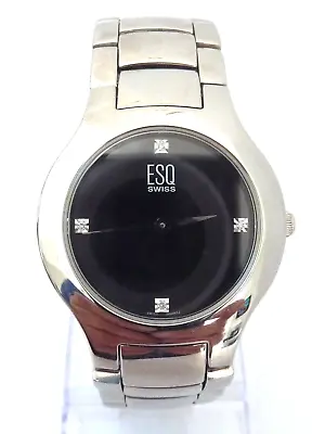 ESQ Swiss By Movado E5230 Stainless Steel Wristwatch W/ Diamond Markers • $99