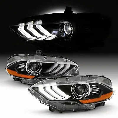 Full LED For 2018 2019-2022 2023 Ford Mustang Headlights Projector Headlamps • $330.99