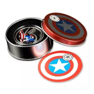 2021 Cook Islands Captain America Marvel 1 Oz .999 Silver  Coin (999 Mintage) • $125