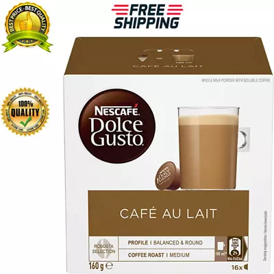 High Quality NESCAFE Dolce Gusto Cafe Au Lait Coffee Pods 16 Capsules- 2 Box • $23.40