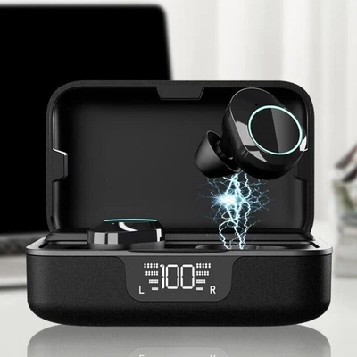 $42.99 • Buy Bluetooth Earphones Wireless Earbuds Noise Cancelling IPX7 Waterproof Sweatproof