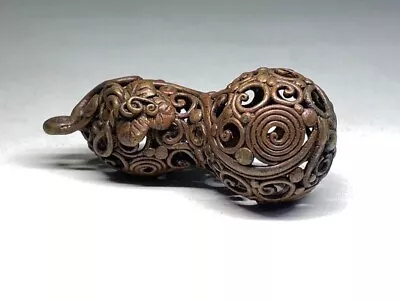 Japanese Antique Old Copper Gourd Netsuke Inro Charm • £125.47