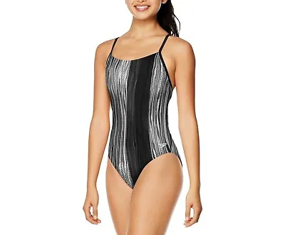 $29.99 • Buy Women's Speedo Repreve UPF 50+ Printed Relay Back One Piece Swimsuit Swim