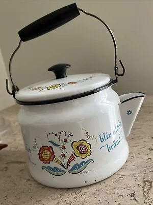 Vintage Berggren Traynor Coffee Tea Kettle Sweden Enamelware - Original Owner • $20