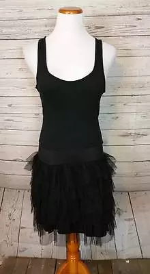 Dress Tank With Ruffle Bottom Black Ladies Sz Juniors L Miley Cyrus • $12.99