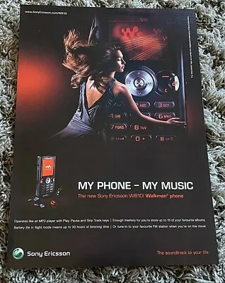 Vintage Q Magazine 2006 Advert Picture Sony Ericsson Walkman Mobile Phone W810i • £12.99