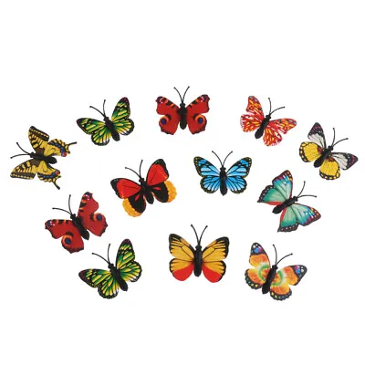 £3.74 • Buy 12Pcs Multicolored Plastic Butterfly Action Figure Insects Model Kids Child Toy