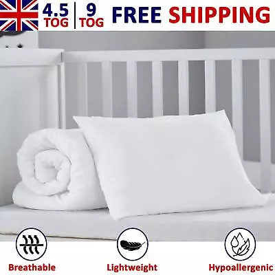 Anti Allergy Toddler Baby Cot Bed Quilt Duvet And Pillow Set 4.5 7.5 And 9 TOG • £6.49