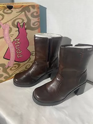 Mudd Women's Leather 6.5 Brown Chelsea Boots  Teddy  New In Box • $75