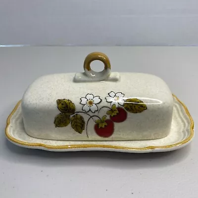 Mikasa Strawberry Festival Lb 801 Butter Dish Stoneware • $40