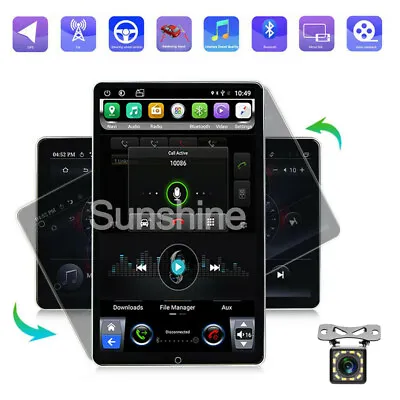 10.1  Android 11 Rotate Screen 2Din GPS Car Radio Stereo BT Wifi MP5 Player +CAM • $94.74