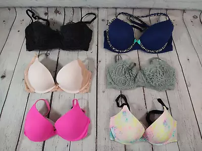 EUC Lot Of 6 Women's VICTORIA'S SECRET Bra / Mixed Styles - Size 32D • $28.99