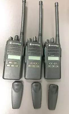 Lot Of 3 Motorola CP185 VHF 16 CH Antenna Belt Clip Programmed NO BAT-NO CHG • $325