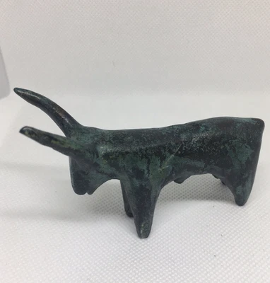 £39.99 • Buy Vintage Mid Century Metal Brutalist Ox Bull Statue Figurine Greek 1960s 1970s