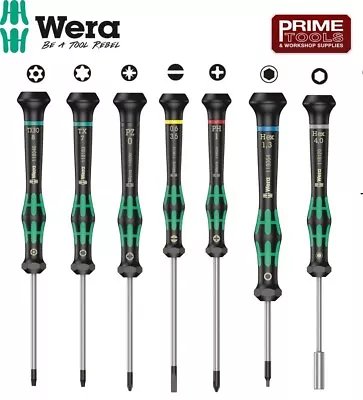 Wera Kraftform Micro Precision Screwdrivers Choose SlottedPhillipsPoziHexTX • £7.10