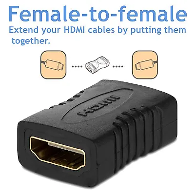 2-Pack Female To Straight Adaptor Converter Coupler Female HDMI For HDTV 1080p • $12.34