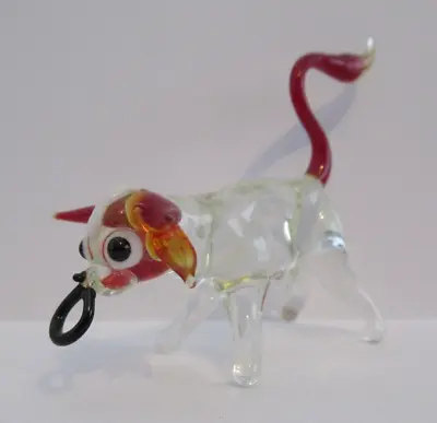 Vintage 1960's Handmade Glass Bull / Glass Animal Ornament • £9.99