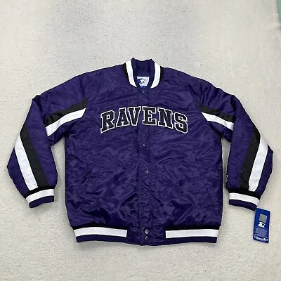 Baltimore Ravens Jacket Mens Extra Large Satin Quilted NFL Football Starter New • $114.88