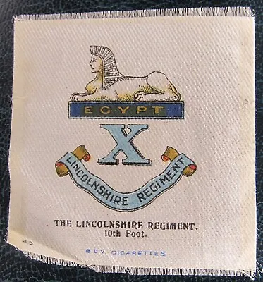 £2.95 • Buy BDV Cigarette Silks Card Ww1 1914 Military Medium Size Lincolnshire Regiment