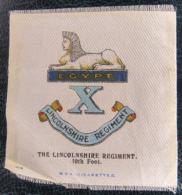 £2.95 • Buy BDV Cigarette Silks Card Ww1 1914 Military Medium Size Lincolnshire Regiment