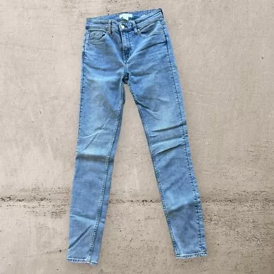 H&M Skinny High Waisted Jeans Stretch Denim High Rise Size 2 Measured 24x29 • $12