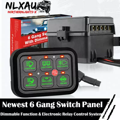 6 Gang Switch Panel Circuit Control Box LED Light Bar Marine Boat UTV Golf Cart • $75.99