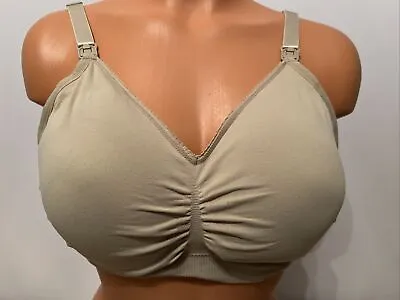 NEW Isabel Maternity Nursing Bra Beige Removable Pads Wire Free Size XLarge. • $8.99