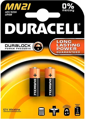 £6.40 • Buy Pack Of 2 Duracell MN21 Batteries ~ ~ A23 / K23A Lrv08.. .. . Alkaline Ms21 Vr22
