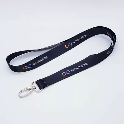 Autism Rainbow Infinity Symbol Lanyard Keychain Necklace | Actually Autistic ASD • $7.99