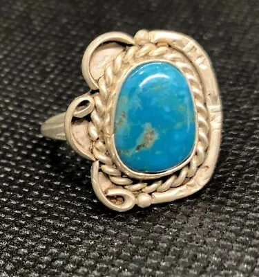 Navajo Vintage Silver Turquoise Ring - Size 7 • $44