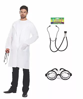 £9.95 • Buy Doctor Coat Fancy Dress Costume Lab Jacket Surgeon Crazy Mad Scientist