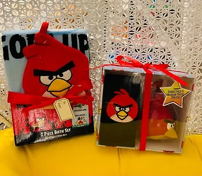 £35.83 • Buy  Angry Birds Lotion Pump, Fingertip Towel, Bath Towel & Wash Mitt Set ~ NEW 4PC
