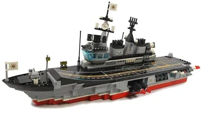 £17.93 • Buy Military Aircraft Carrier With Mini Planes Helicopters & 3 Figs 642pcs Block Toy