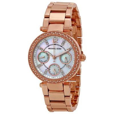 $195 • Buy New Michael Kors Parker Rose Gold Crystal Womens Watch MK5616