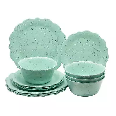 Juliette 12-Piece Melamine Dinnerware Set Teal • $25.44