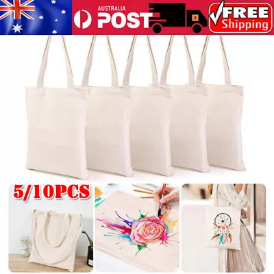 Canvas Tote Bags 36x40cm Plain Bulk For Crafts Washable Grocery DIY Bag Handbag • $30.98