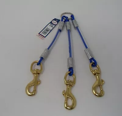 #8052  /  3  Dog Blue Cable Coupler W/brass Snaps  • $16