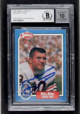 🔥 Mike Ditka Beckett Gem Mint 10  Signed 1988 Swell Autographed • $99.99