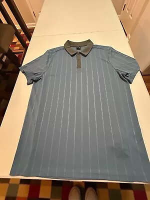 Oakley Men's Polo / Golf Shirt (L) BLUE / GRAY Colors - GENTLY WORN CONDITION !! • $12.95