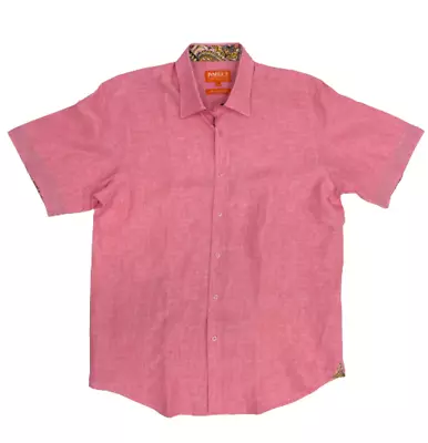 Inserch SS717-57 Short Sleeve Linen Shirt Summer Pink • $71.99