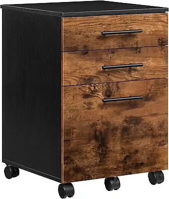 3-Drawer File Cabinet Wooden Under Desk Filing Cabinet Rolling File Cabinet • $81.69