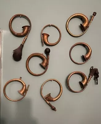 Vintage Antique Brass Car Horns / Trumpets - 8 Total Some Work Model T 😊 • $105