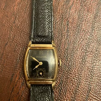 BULOVA Vintage Men’s Watch Stunning  Clean Black  Face Running Perfect • $36