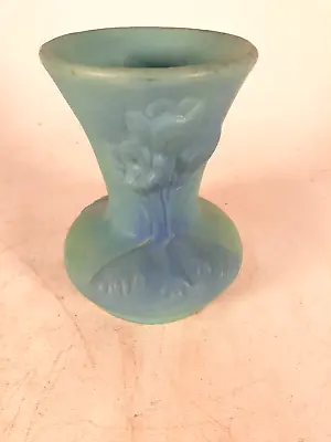 1940s Van Briggle Art Pottery Tulip Vase Turquoise 5  Tall • $42