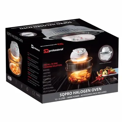 Halogen Oven Air Fryer 17L Low Fat Large Multifunction Cooker White • £48.95